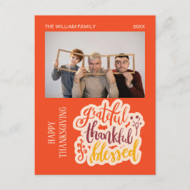 Postal Foto de agradecido agradecido bendito Naranja Otoñ