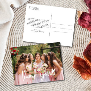 Postal Foto de agradecimiento a las damas de honor Boda