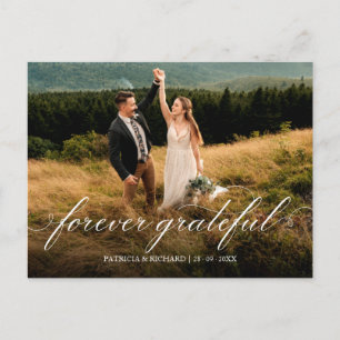 Postal Foto de agradecimiento de boda para siempre agrade