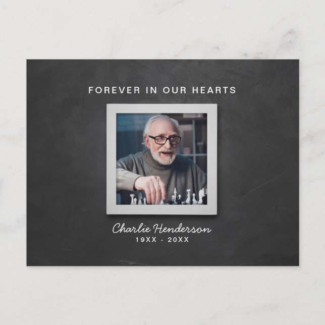 Postal Foto de agradecimiento funeral para siempre en nue (Anverso)