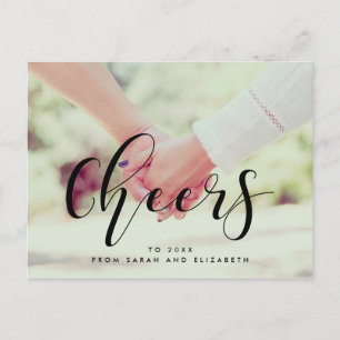 Postal Foto de Año Nuevo elegante Cheers