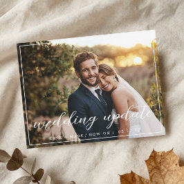 Postal Foto de anuncio de actualización de boda elegante