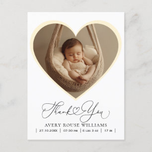 Postal Foto de anuncio de nacimiento de bebé moderno