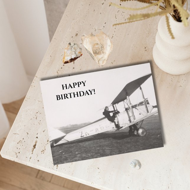 Postal Foto de avión antiguo, Cumpleaños de Aviación Cool (Subido por el creador)