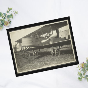 Postal Foto de avión antiguo, Cumpleaños de Aviación Cool