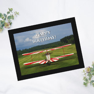Postal Foto de avión, Cumpleaños de Aviación Genial