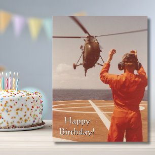 Postal Foto de avión helicóptero Cumpleaños de Aviación C