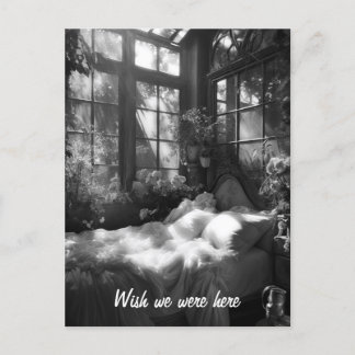 Postal Foto de B&W en el jardín