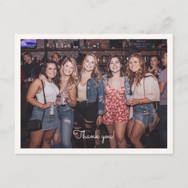 Postal Foto de Bachelorette gracias (Anverso)