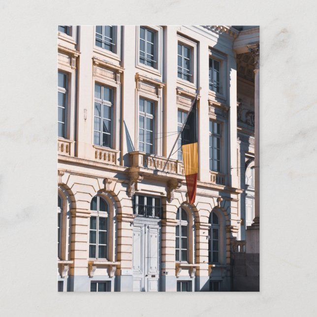 Postal Foto de bandera belga de Bruselas (Anverso)