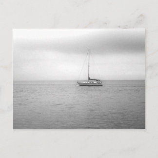 Postal Foto de barco de vela blanco y negro