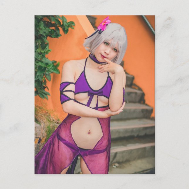 Postal Foto de belleza asiática de Cosplay Anime Bonito  (Anverso)