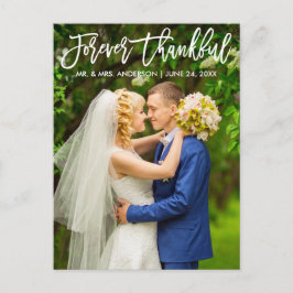 Postal Foto de boda con escritura moderna de pincel siemp