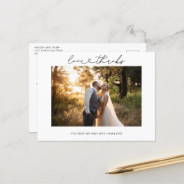Postal Foto de Boda con guión de amor y agradecimiento