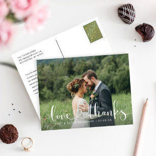 Postal Foto de Boda con guión de amor y agradecimiento