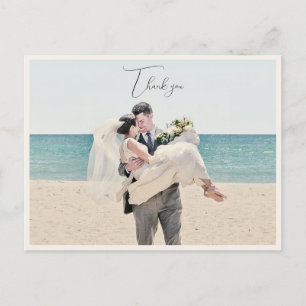 Postal Foto de boda costero gracias