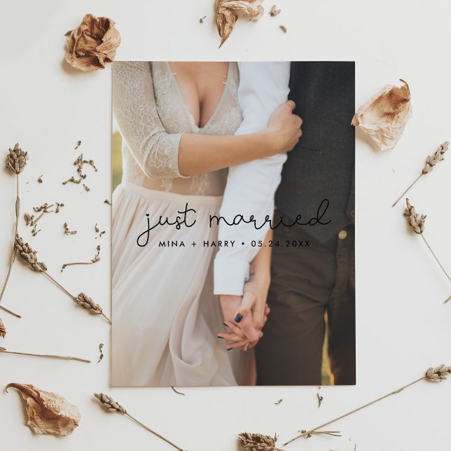 Postal Foto de boda de escritura Cute casada (Subido por el creador)