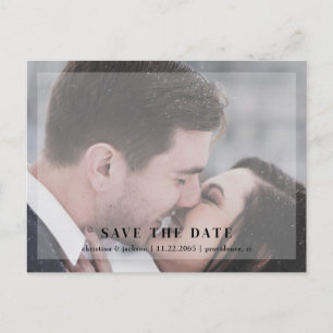 Postal Foto de boda de pareja minimalista Save the Date