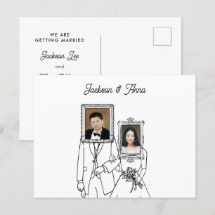 Postal Foto de boda de pareja única