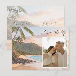 Postal Foto de Boda en la Playa de Hawái Save the Date