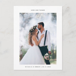 Postal Foto de boda minimalista de amor y agradecimiento