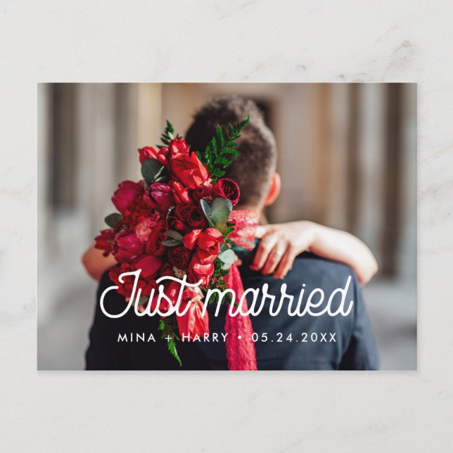 Postal Foto de boda retro vintage casada (Anverso)