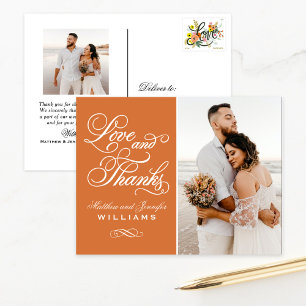Postal Foto de boda Terracota Ornata Amor y Agradecimient