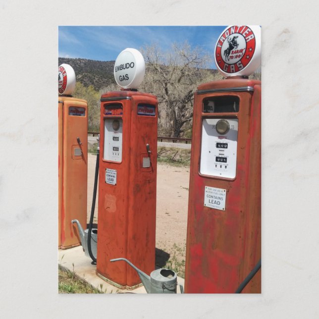 Postal Foto de bombas de gas antiguas (Anverso)