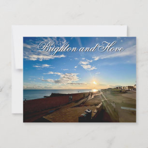 Postal Foto de Brighton y Hove frente al mar de la puesta
