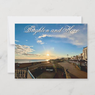 Postal Foto de Brighton y Hove frente al mar de la puesta