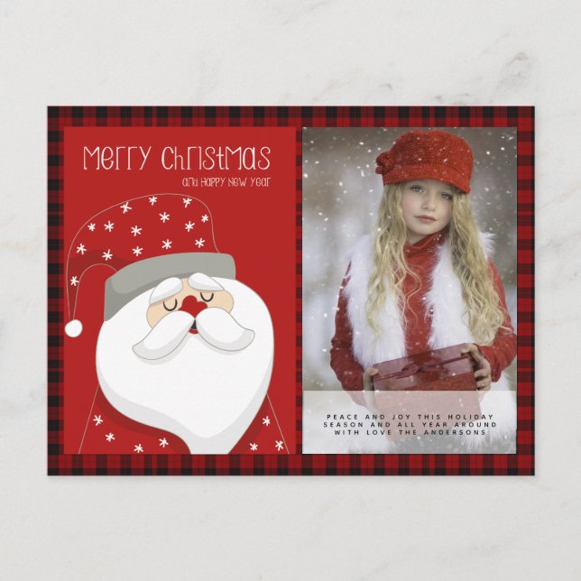 Postal Foto de búfalo tomada Navidad Año Nuevo Arte Popul (Anverso)