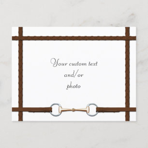 Postal Foto de caballo personalizada con bocado de Snaffl