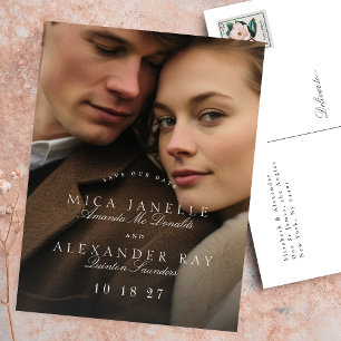 Postal Foto De Caligrafía Clásica Formal Guardar La Fecha