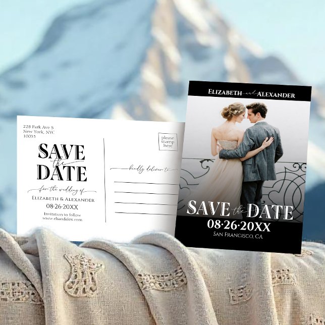 Postal Foto de Caligrafía en Negro y Blanco para Save the (Subido por el creador)