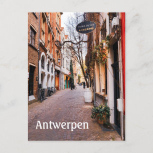 Postal foto de calle de Amberes Bélgica
