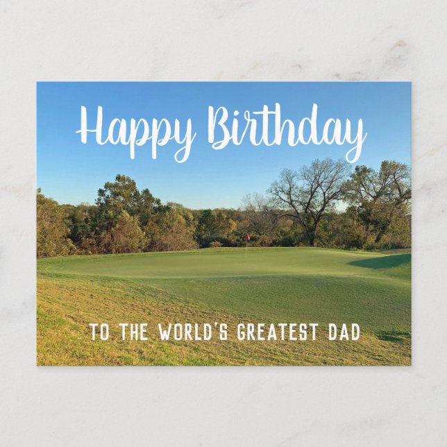 Postal Foto de campo de golf Cumpleaños feliz papá person (Anverso)