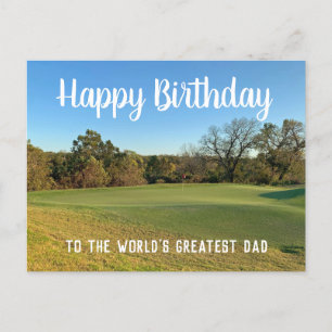 Postal Foto de campo de golf Feliz cumpleaños papá person