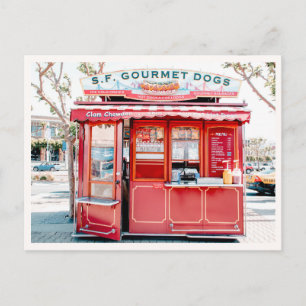 Postal Foto de carrito retro de hot dog en San Francisco