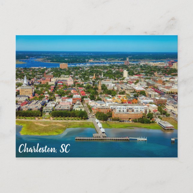 Postal Foto de Charleston South Carolina City Skyline (Anverso)