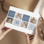 Postal Foto de colección moderna y regalo del Día de los<br><div class="desc">Modern Collage Photo & Blue Happy Fathers Day Gift es un regalo personalizado y reflexivo para celebrar al hombre especial en tu vida en el Día del Padre. El regalo incluye un marco de fotografía de collage muy bien diseñado con espacio para múltiples imágenes, que permite capturar y mostrar tus...</div>