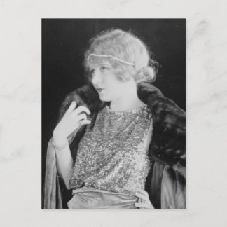 Postal Foto de color blanco y negro de la chica Flapper d