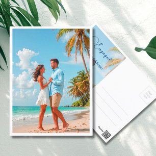 Postal Foto de compromiso de destino de playa tropical