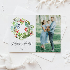 Postal Foto de corona de bayas de invierno y enebro