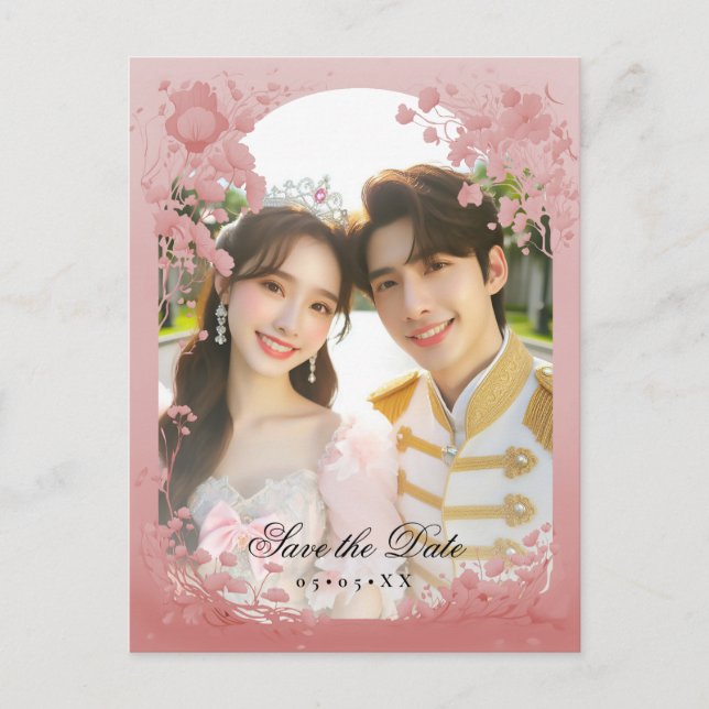 Postal Foto de cuento de hadas guardar la fecha (Anverso)