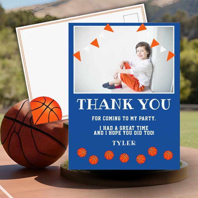 Postal Foto de cumpleaños de baloncesto Gracias (Subido por el creador)