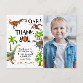 Postal Foto de Cumpleaños de la Jungla de Dinosaurios Rug
