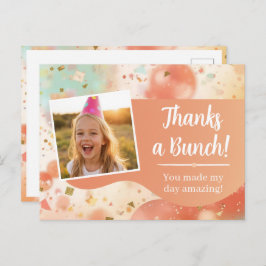 Postal Foto de cumpleaños de niños Gracias un montón Conf