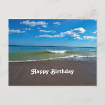 Foto de cumpleaños del océano de la playa bonita