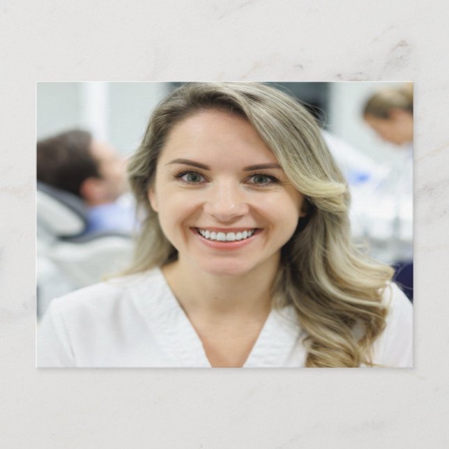 Postal Foto de dentista personalizar (Anverso)