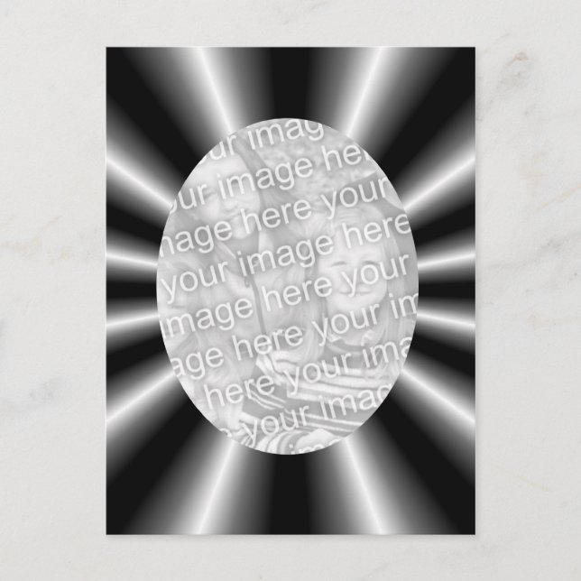Postal Foto De Diseño De Rayos Negros Y Plateados (Anverso)